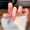 Cute Strawberry Cat Eye Handmade Wearable Nail Stickers New Cocoa Design Rabbit