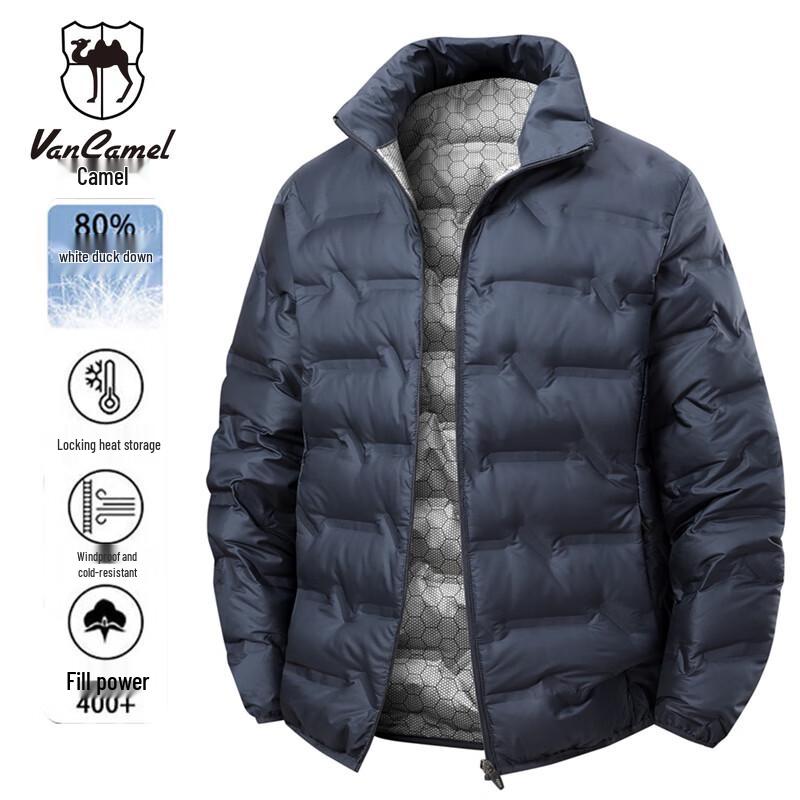 VANCAMEL Men's Winter Thickened Stand Collar Down Jacket