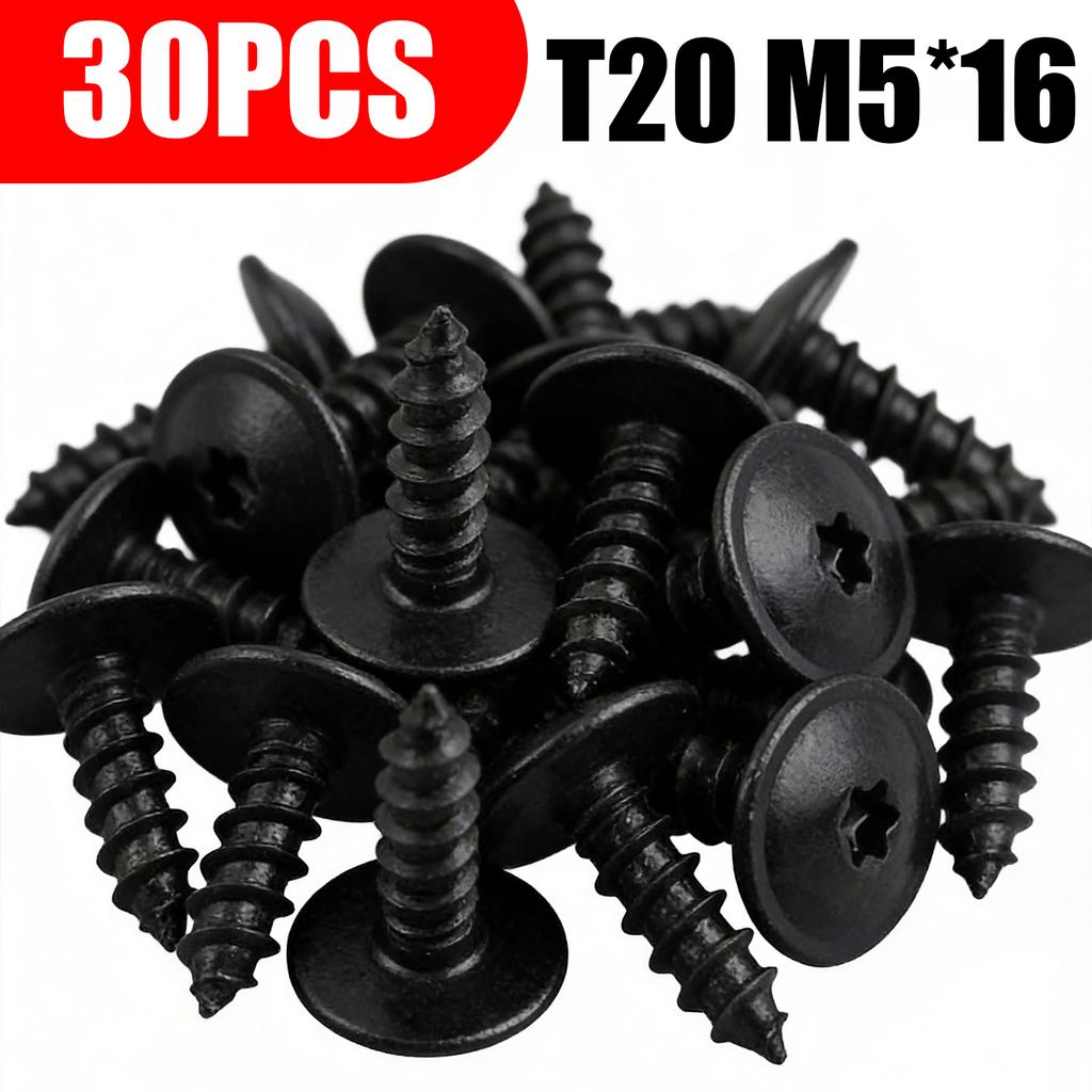 T20 Torx Head Screw M5x16 Car Engine Undertray Splash Shield Guard Bolts Auto Bumper Metal Retainer Fastener for VW Golf Passat
