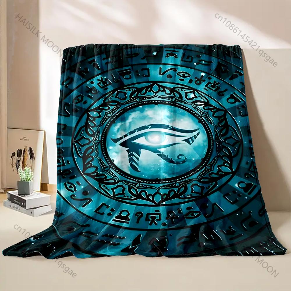 1PC Mysterious runes Eye of Horus Print Blanket Warm Soft Fluffy Kids and Adult Sofa Bed Throw Blanket for Home Travel Camping