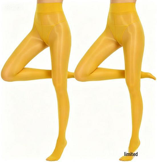 Women's Shiny High-Waisted Silk Tights - Transparent, Skinny Horse Oil Stockings