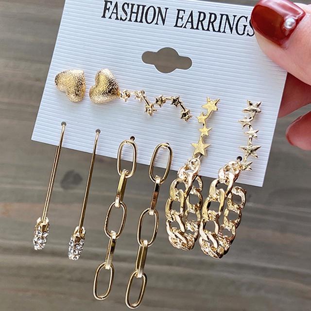 IF ME Korean Butterfly Pearl Stud Earrings Set Fashion Geometry Zircon Hoop Earring Women Jewelry Accessories