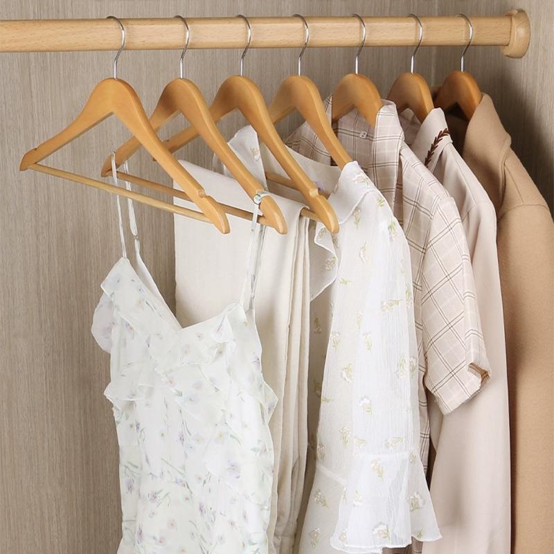 Grucce in Legno per Armadio Confezione da 5/10/15, Gruccia in Legno per Adulti Durevole per Vestiti Pantaloni e Giacche, Porta Abiti di Alta Qualità