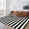Black and White Stripe Rug Outdoor Balcony Christmas Decor Rug Machine Washable Carpet Rug for Dining Room Entryway Home Office