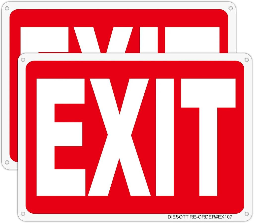 PC Reliable Aluminum Exit Sign UV Protected Weatherproof Durable Easy Install for IndoorOutdoor Use
