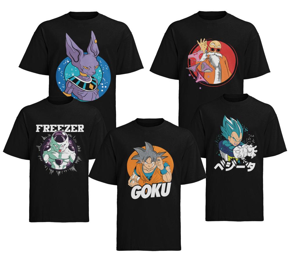 

Dragon Ball Charakter Goku Vegeta Beeru Freezer Buu Roshi Herren Shirt L
