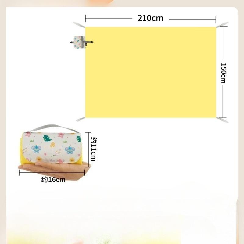 

New Outdoor Portable Picnic Mat Pocket Floor Mat Sandproof Waterproof Moistureproof Campsite Cloth Picnic Grass Mat Beach Cloth жёлтый