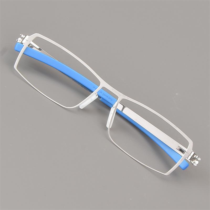 

2024 Мужские очки из Германии без винтов, квадратная оправа из нержавеющей стали, 5085S, сверхлегкие, высокоэластичные, деловые очки серебряный