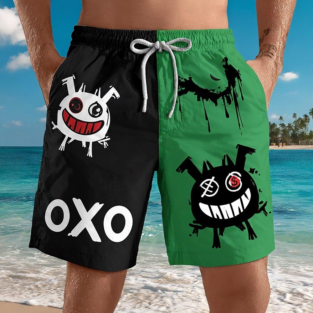 Summer Men's 3D Printed Beach Pants Fashion Versatile Trend Breathable Casual Vacation Style