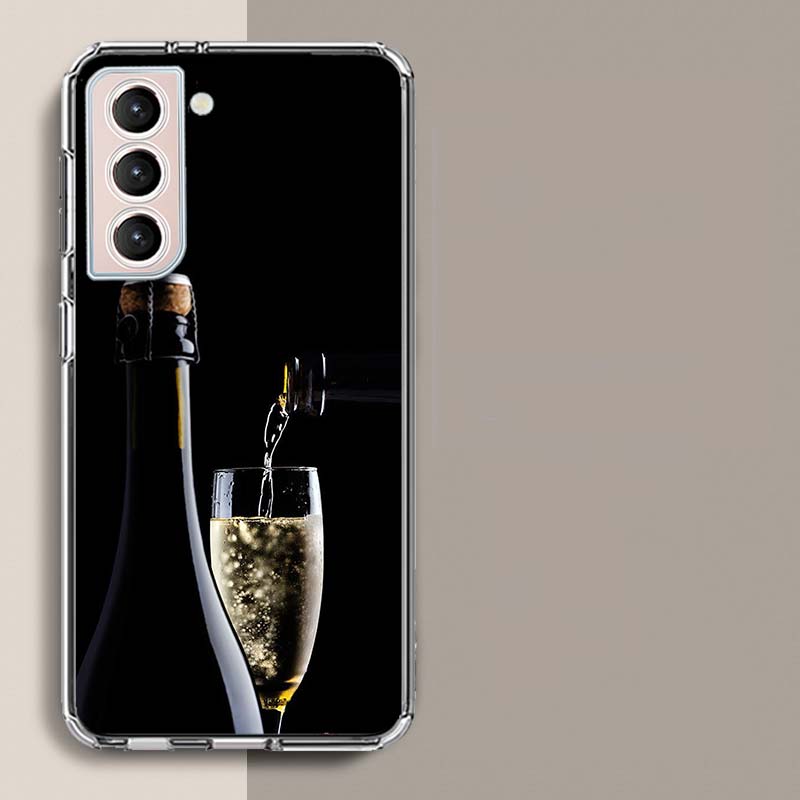 Open Champagne to Celebrate Phone Case For Samsung Galaxy S25 Edge S24 S23 FE S21 S20 S10 Plus S22 S26 Ultra Cover Clear Cases T