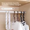 6PCS New Sturdy Space Saving Hangers 5-hole Design Multifunctional Closet Organizers Windproof Plastic Hanger Dorm Room