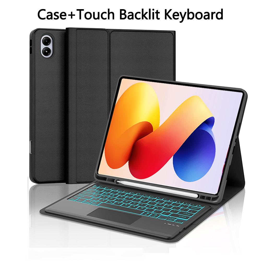 Custodia con Tastiera per Redmi Pad 2 Pro 12.1 Pollici,Custodia per Tablet Redmi Pad 2 Pro 12.1 Pollici con Tastiera Bluetooth Staccabile