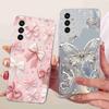 For Samsung Galaxy M13 4G Case SM-M135F Gold Butterfly Cover Soft Silicone Phone Case For Samsung M13 Back Cover Shell