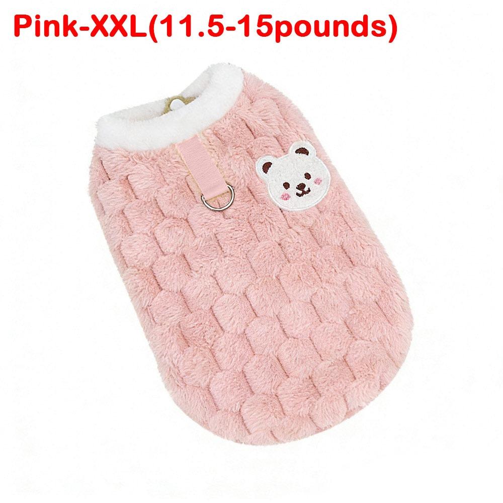 New Warm Winter Cat Clothes Cartoon Bear Cold Protection Cat Vest Fleece Pet Apparel for Small Dogs Puppies Kitten