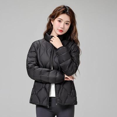 FASHION White Duck Down Premium Foreign Wave Pattern Short Down Jacket Slim Jacket 2025  New Hooded Trendy Clothes