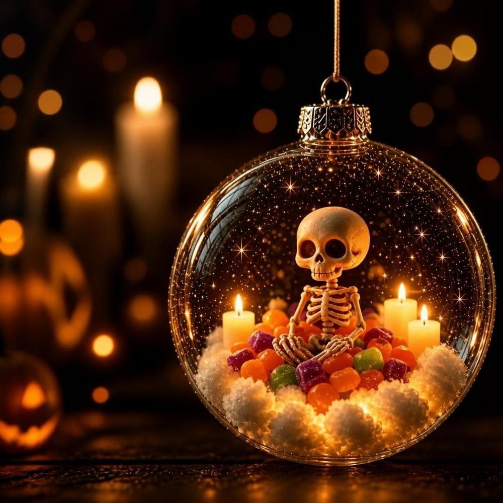 Glowing Halloween Hanging Ball Ornaments Ghost Pendant Ball Luminous Hanging Ball Halloween Party
