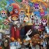 12 Pieces Day of The Dead Sugar Skull Halloween Paper Ornaments Ghost Hanging Indoor Skeleton Cats Decorations for Mexican Halloween Party Indoor Pati