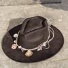Vegan Suede Arrow-shaped Cap Women's Hat with Variousaccessoriesmen'sfedora Distressed Suede Hat Bohemianstylehat Men'sstraw Hat
