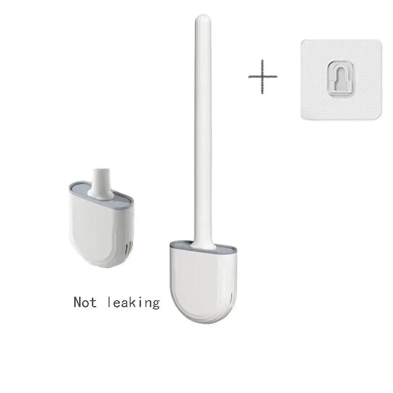Toilet Brush for Cleaning Silicone Toilet Brush Cleaner Bathroom Wall Mounted Quick Drying Toilet Brush Flat Flexible Head
