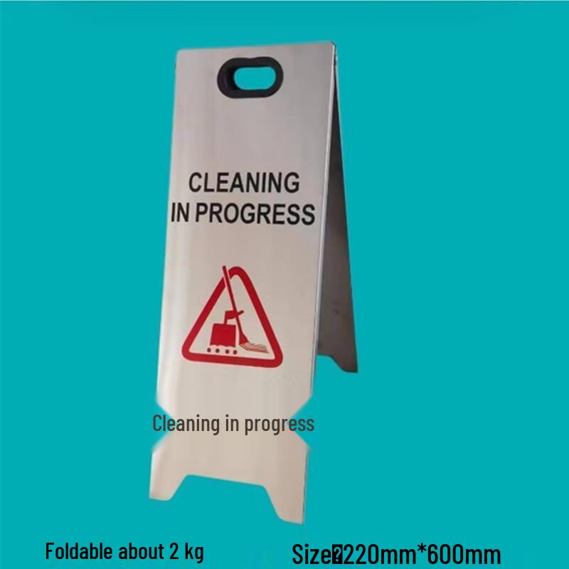 HANDUNYOU Portable Stainless Steel A-Frame Multi-Message Warning Sign