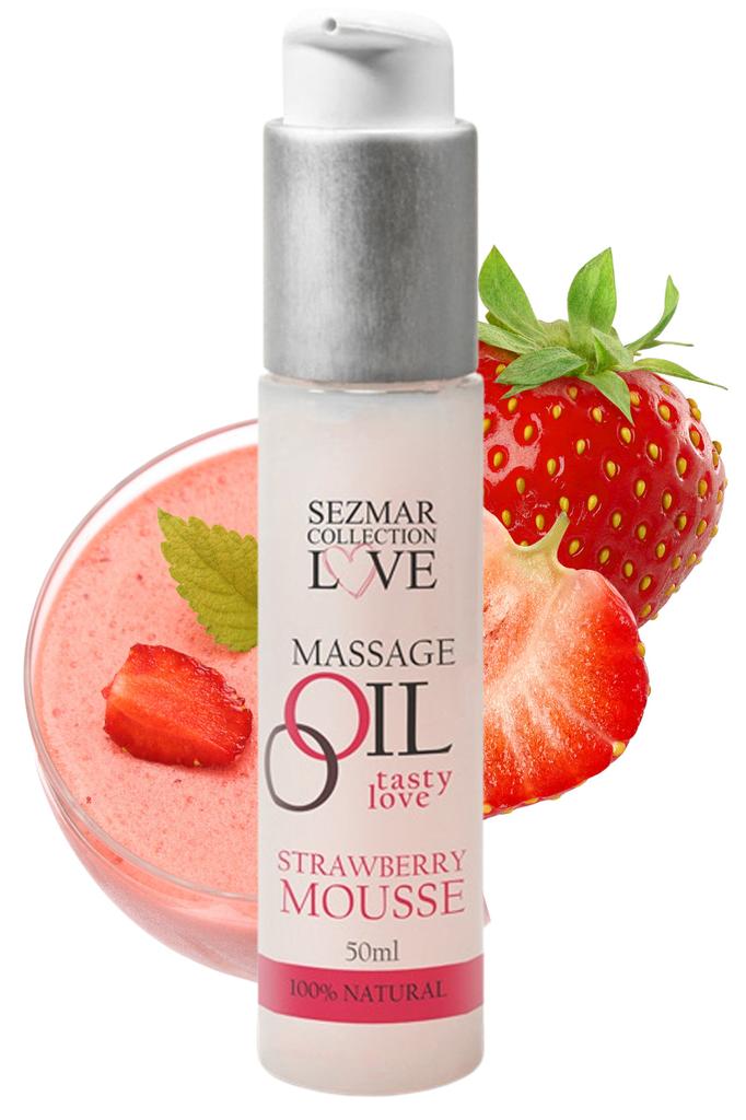 Huile De Massage Comestible Mousse De Fraise 50ml Sez003