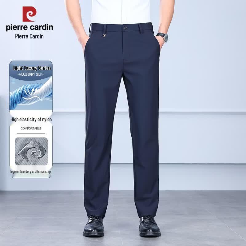 Pierre Cardin Men's Nylon Ice Silk Business Casual Straight Trousers