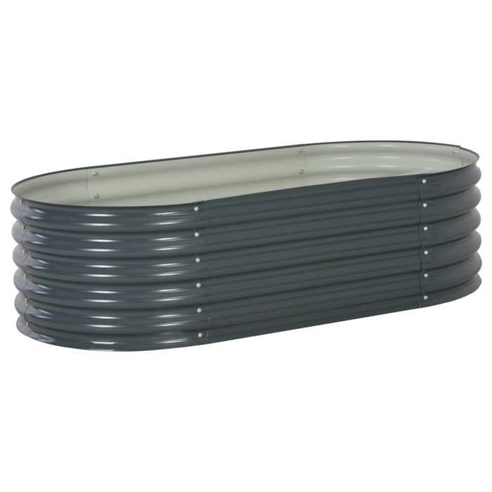 Jardinière - vidaXL - 160x80x44 cm - Acier galvanisé - Gris - Rectangulaire