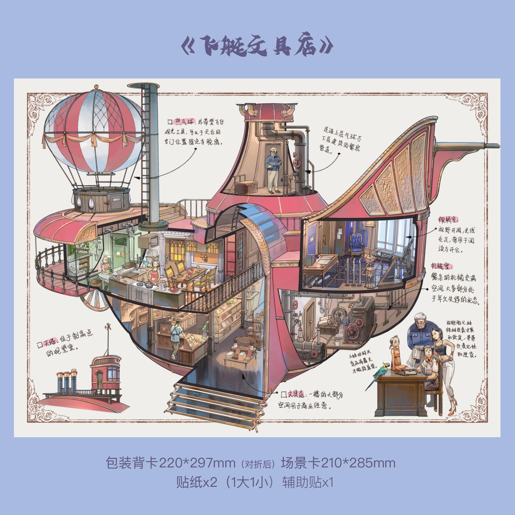 

Large 3D architectural design manuscript landscape stickers DIY toy games scrapbook stickers decoration planners holiday gifts