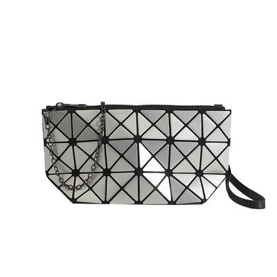 The Same Style of Japanese Geometric Splicing Diamond Folding Women's Bag New Style  One Shoulder Oblique Cross Chain Small Square Bag Handbag