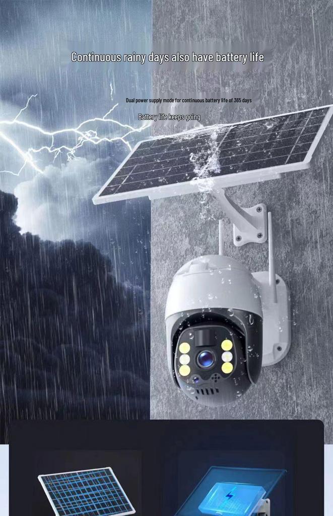 360° Solar Surveillance Camera with Full-Color Night Vision, Smart Tracking, Waterproof, A3 Model - Free Shipping
