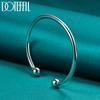 Bracciale a Cuffia con Perline Lisce Solide in Argento Sterling 925 da 4 mm Gemelli Braccialetti per Donna Uomo Gioielli per Matrimonio Festa di Fidanzamento