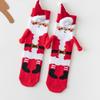 Christmas Cartoon Knit Crew Socks, Festive Santa Tree Gingerbread Pattern Socks Holiday Party Gifts