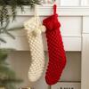 Home Shelf Christmas Stocking with Large Display Profile, Hanging Loop and Textured Surfaces for Seasonal Gift Use