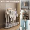 Clothes Rack with Pole Large with Easy 120cm Stylish "Regibelie" Casters, Hanger, Capacity, Space-Saving, Shelf, Assembly, Wide,