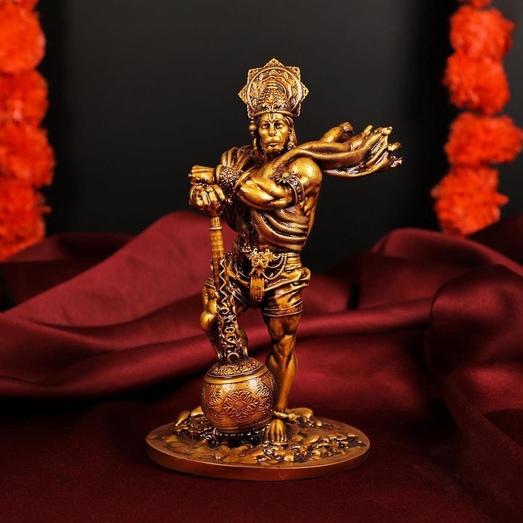 Jai shri ram Car Dashboard Resin Bahubali Hanuman Idol for car dashbord Home Decor Item Hanuman Murti Statue for Gift (1 Piece)