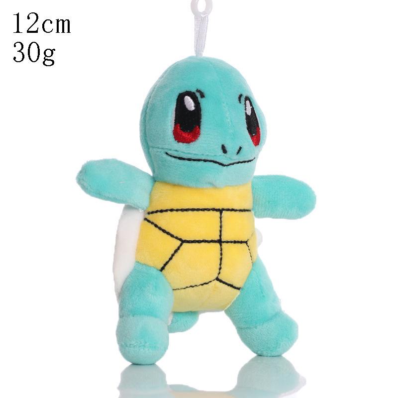 Conjunto de Chaveiros de Pelúcia Pokémon: Squirtle, Charmander, Psyduck, Bulbasaur & Pikachu