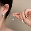 Small Fresh Gradient Blue Star Water‑Drop Stud Earrings Spring‑Summer Light‑Luxury Exquisite Niche Design Ear Jewelry