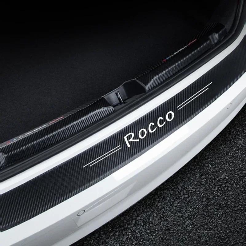 ASFJD1 Luminous Welcome Tape Car Door Sill Scuff Plate Protective Decals For Volkswagen VW Rocco Emblem Rear Trunk Bumper Guard Strips