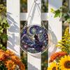 Yousheng Acrylic Puzzle Suncatcher, Halloween Black Cat Castle Raven DIY Sun Catcher Kit, Stained Glass Window Hanging Ornament for Home, Garden