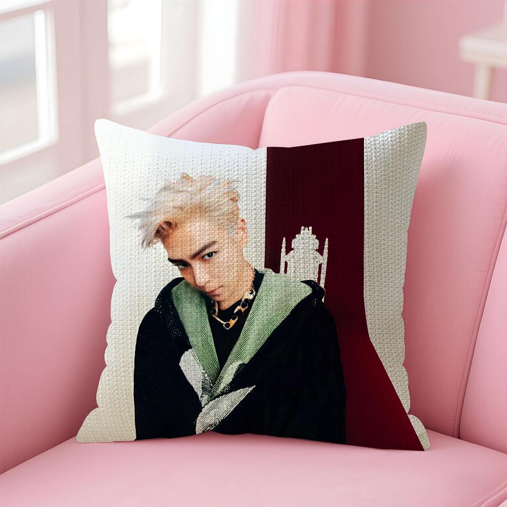 CChoi SeungG Hyun TTOP Cushion Cover Natural Linen Pillow Case DoubleSided Print Decorative Sofa Pillowcase Home Decor Gift