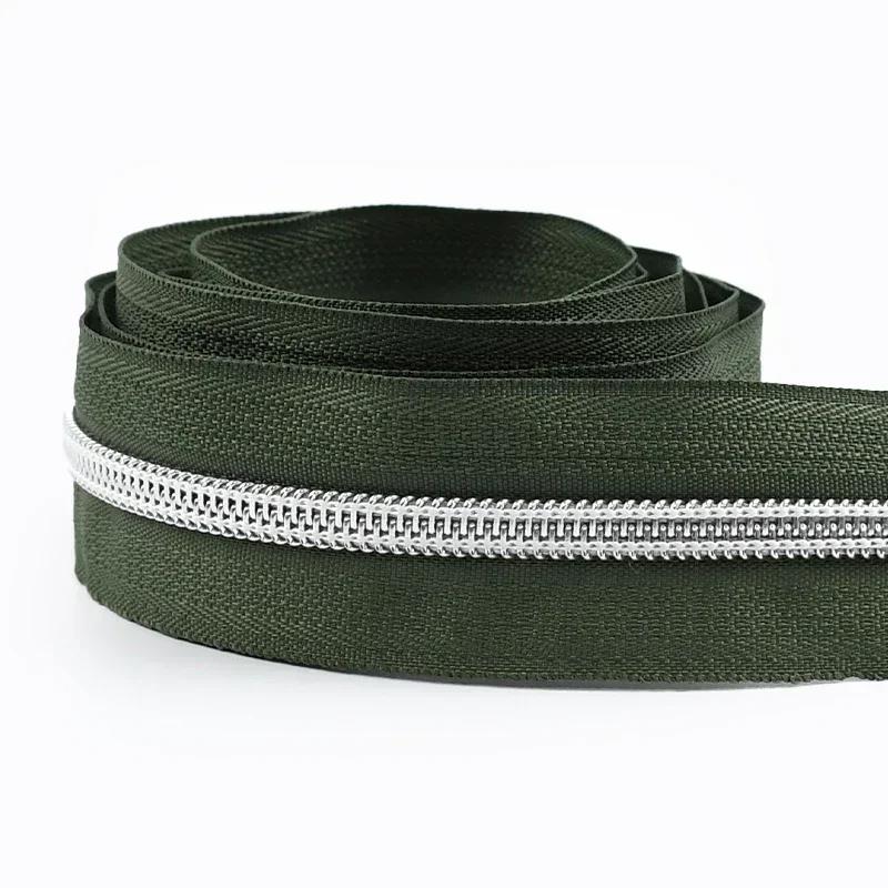 Meetee 1-10M 5# Nylon Zippers for Bag Shoes Garment Plasic Roll Zipper By The Meter Decor Zips Repair Kit DIY Sewing Accessories