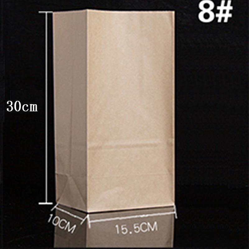 Braune Tüte Kraftpapier recycelbare Take-away-Taschen Lebensmittel Backverpackung Geschenk Partytaschen Kinder Süßigkeitenverpackung Kraft Lunchtasche LPBZ01