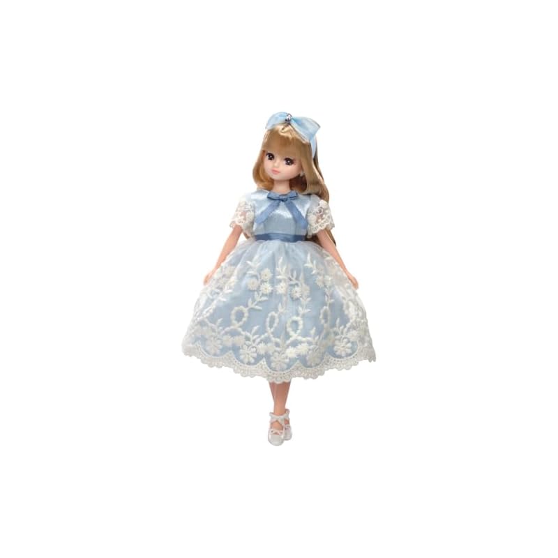 Takara Tomy Licca-chan Doll LD-09 Classical Blue Ribbon Dress-up Pretend Play Toy (Ages 3 and up)