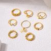 Love Ring, European and American Jewelry, Personalized Alloy with Diamonds, Fishtail Stars Stacked with High-end Rings, Women