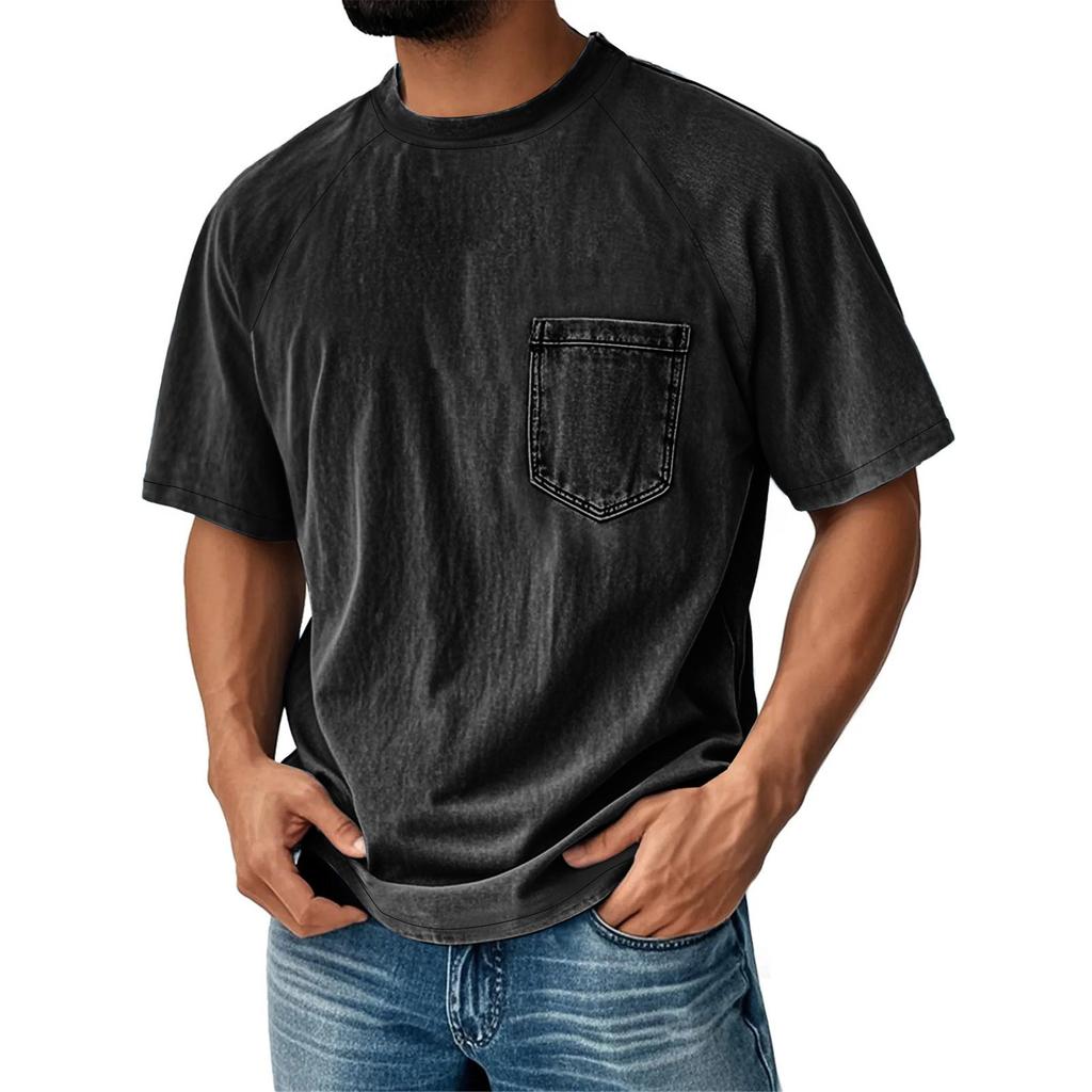 Men'S Fashionable Lapel And Shoulder Length Short Sleeved Casual Top