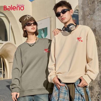Baleno Unisex Round Neck Knit Sweatshirt with Heart & Letter Print