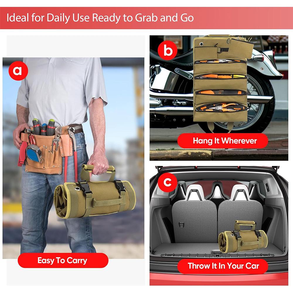 Multi-Purpose Hardware Tool Bag Multi Pocket Electrician Hardware Tools Portable Tool Organizer Rolled Bag Small Tools Organizer