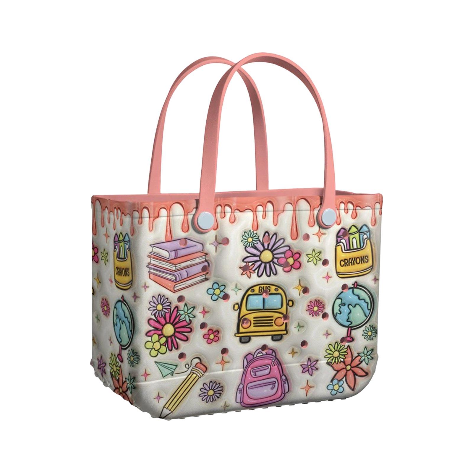 

Hole Bag Travel Outdoor Wear-resistant Beach Bag With Stickers