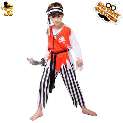 Halloween Children Male Pirate Role-playing Stage Costumes, Small Sea Pirate Captain Performing Cosplay Costumes