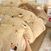 Winter Thickened Milk Fleece Bed Four-piece Set New Coral Fleece Flannel Single Quilt Cover Bed Sheet Three-piece Set Bedding